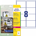 Kleebisetikett pol&uuml;esterkilest ilmastikukindel AVERY Zweckform 99,1 x 67,7mm 20l permanentse liimiga (L4715-20)