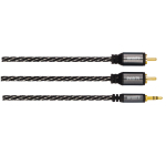 Avinity 2 RCA - 3,5mm, 1,5 m, must/hall - Audio kaabel