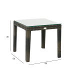 Abilaud WICKER 50x50xH45cm, tumepruun, alumiinium, plastikpunutis