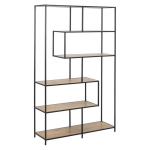 Riiul SEAFORD 114x35xH185cm, tamm, m&ouml;&ouml;bliplaat, metall