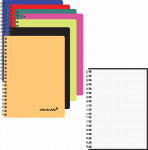 Kaustik spiraalk&ouml;ites A6 MEMO ruuduline v&auml;rvilised plastkaaned 60 lehte