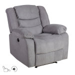 Tugitool CYRUS recliner, hall, 99x95xH102cm, pol&uuml;esterkangas, puit, vineer, metall