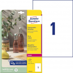 Kleebisetikett l&auml;bipaistvast pol&uuml;esterkilest AVERY Zweckform 210x297mm 25 lehte (L7784-25)