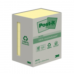 M&auml;rkmepaber 38x51mm POST-IT Recycled 653RY kollased 6x100 lehte