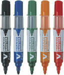 Tahvlimarker PILOT Board Master koonilise otsaga 5 v&auml;rvi komplekt