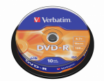 Verbatim 43523 DVD-R AZO 4.7GB 16X Matt Silver Surface Discs (10 pcs/Pack)