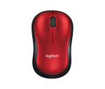 Logitech M185 Wireless Mouse, RF Wireless, 1000 DPI, Black/Red