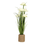 Kunstlill IN GARDEN H70cm, valge kr&uuml;santeem, rohuk&otilde;rred potis
