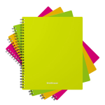 Kaustik spiraalk&ouml;ites A4 ruuduline ERICH KRAUSE Neon kummikinnitus plastkaaned 80 lehte