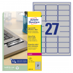 Kleebisetikett h&otilde;bedasest pol&uuml;esterkilest AVERY Zweckform 63,5x29,6mm 20 lehte pakis (L6011-20)