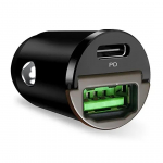 Puro Mini, USB-A, USB-C, 30 W, must - Autolaadija