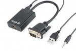 &Uuml;lemineku adapter, VGA TO HDMI A-VGA-HDMI-01 GEMBIRD