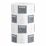 Rullk&auml;tepaber 1-kihiline KATRIN Plus 11cmx110m, valge, h&uuml;lsita