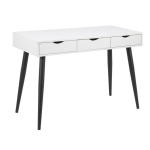 Kirjutuslaud NEPTUN 110x50xH77cm, valge/must, melamiinplaat, metall