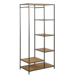 Esikunagi SEAFORD 77x45xH165cm, 5 riiuliga, metsik tamm, MDF/melamiin, metall