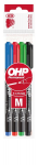 Kilemarker permanentne OHP ICO M 1mm 4 v&auml;rvi komplekt