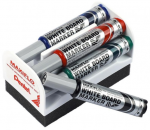 Tahvlimarkerite komplekt hoidja ja kustutajaga PENTEL Maxiflo M 4 v&auml;rvi