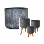 Lillepott EDEN D27xH22cm, jalgadel, tumehall