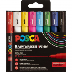 V&auml;rvimarker UNI Posca PC-1M 0,7mm 8 v&auml;rvi komplekt