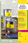 Kleebisetikett pol&uuml;esterkilest ilmastikukindel AVERY Zweckform 210x297mm 8 lehte kollane (L6111-8)