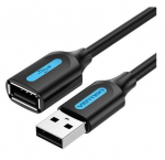 CABLE USB2.0 MALE TO FEMALE/2M BLACK CBIBH VENTION
