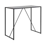 Baarilaud SEAFORD 120x60xH105cm, lauaplaat: must saare melamiin, raam: must metall
