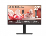 LCD Monitor LG 27BA75QB-B 27" Panel IPS 2560x1440 16:9 100Hz Matte Speakers Swivel Pivot Height...