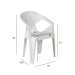 Tool MUZE 56x50,6xH80cm, valge plastik