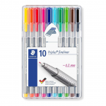 Tindipliiatsite komplekt STAEDTLER Triplus Fineliner 334 0,3mm 10 v&auml;rvi