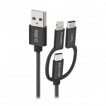 SBS USB / Micro USB, USB-C, Lightning, must - USB kaabel