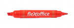 Permanentne marker FLEXOFFICE 0.8/6.0 mm kahe otsaga punane