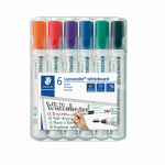 Tahvlimarkerite komplekt STAEDTLER Lumocolor 351 koonilise otsaga 6 v&auml;rvi