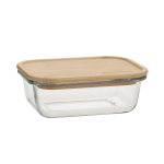 Kauss BOXY 14,5x10,5xH4,8cm 370ml, klaas, bambus