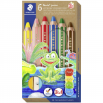 V&auml;rvipliiatsid STAEDTLER Noris Junior 3in1 6 v&auml;rvi + teritaja
