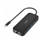 Hama Classic Line USB-C hub, multiport, 6 liidest, USB-A, USB-C, HDMI, LAN/Ethernet, must - Adapter