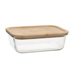 Kauss BOXY 19,7x14,7xH5,8cm 1000ml, klaas, bambus