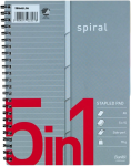 Kaustik spiraalk&ouml;ites A5+ jooneline BANTEX 5in1 registriga kartongkaaned 80l
