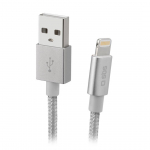 SBS Silver Metal Braided, USB-A - Lightning, h&otilde;be - Kaabel