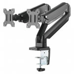 Deltaco Dual Gas Spring, 17"-32", 8 kg, 2 monitori, must - Monitori lauakinnitus