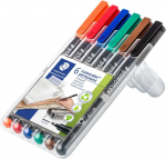 Permanentne marker OHP STAEDTLER Lumocolor 318 F 0,6mm 6 v&auml;rvi komplekt