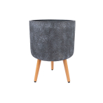 Lillepott EDEN D37xH30cm, jalgadel, tumehall