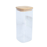 Purk JAR 10x10xH23cm 1900ml bambusest kaanega, klaas