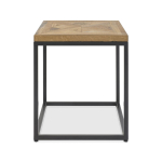 Abilaud INDUS 45x45xH50cm, mosaiik tammespooniga lauaplaat, hall metallist alusraam