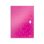 Plastmapp A4 kummiga LEITZ WOW roosa