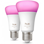Philips Hue White and Color Ambiance, E27, 2 tk, v&auml;rviline - Nutivalgusti