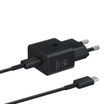 Samsung, USB-C, 25 W, must - Vooluadapter ja USB-C kaabel