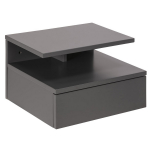 &Ouml;&ouml;kapp ASHLAN 35x32xH22,5cm, riiuliga ja sahtliga, seinakinnitusega, materjal: puit, v&auml;rvus:helehall, viimistlus: lakitu
