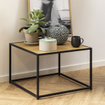 Diivanilaud SEAFORD 60x60xH40cm, lamineeritud kattega m&ouml;&ouml;bliplaat, v&auml;rvus: tamm, raam: metall, must