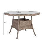 Laud TOSCANA D110xH73cm, bee&thorn;, alumiinium, plastikpunutis, klaas