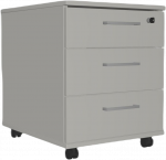 Sahtliboks ratastel OPTIMA 415x500x510mm 3-sahtliga helehall